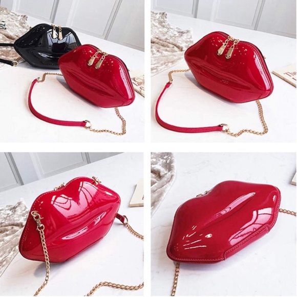 💋👀GORGEOUS NEW RED LIPS 👄 PURSE/BAG👀💋 - Picture 3 of 5